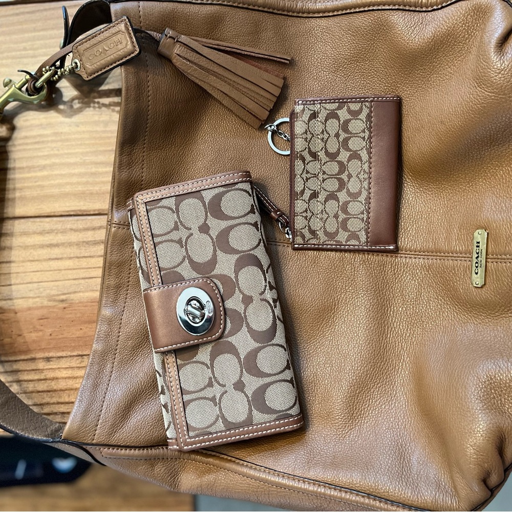 Coach twist latch wallet, and coin purse.